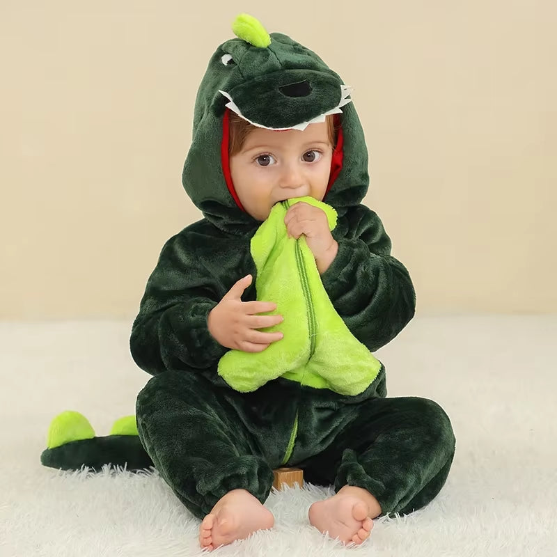 Baby Rompers Winter Kigurumi Lion Costume for Girls Boys Toddler Animal Jumpsuit Infant Clothes Pyjamas Kids Overalls Ropa Bebes