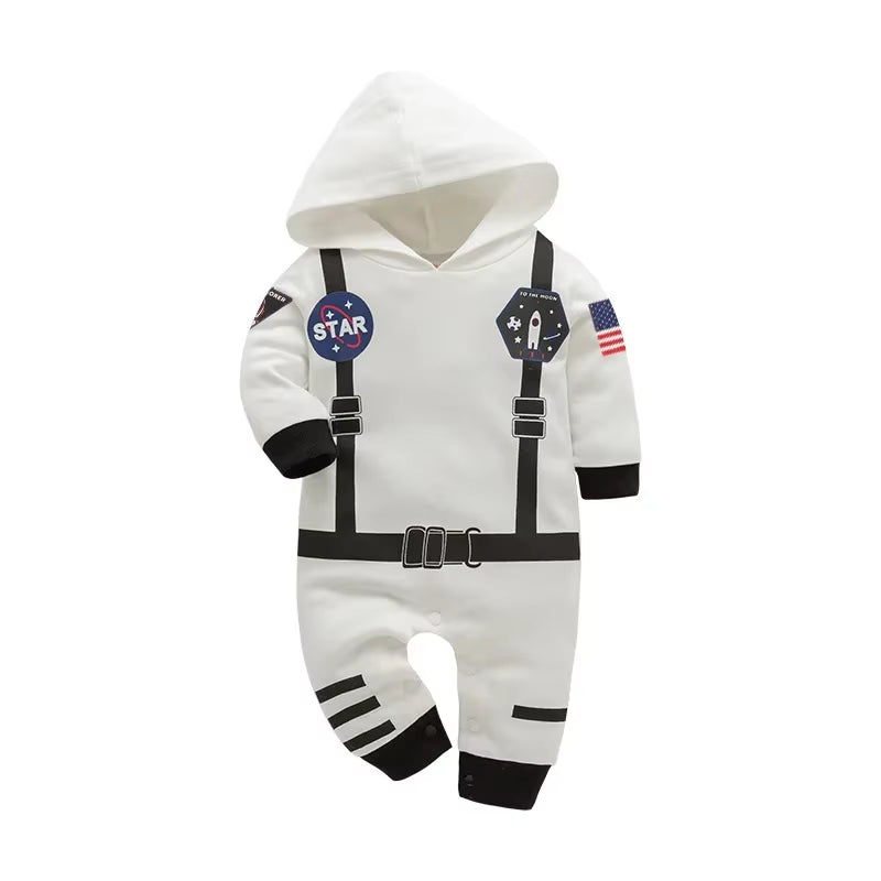 Astronaut Costume Space Suit Rompers for Baby Boys Toddler Infant Halloween Christmas Birthday Party Cosplay Fancy Dress