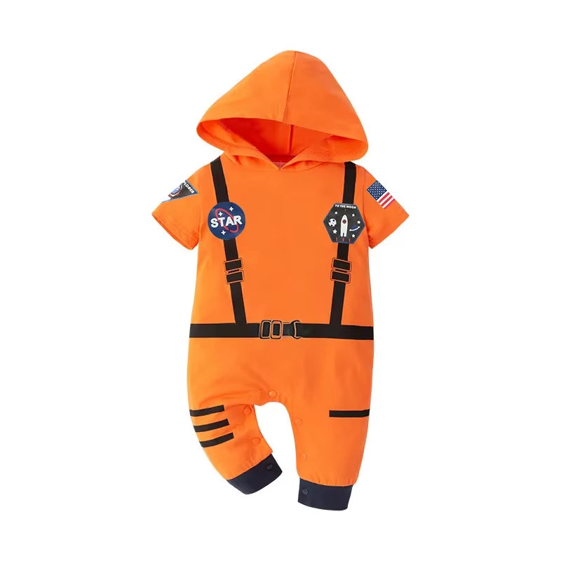 Astronaut Costume Space Suit Rompers for Baby Boys Toddler Infant Halloween Christmas Birthday Party Cosplay Fancy Dress