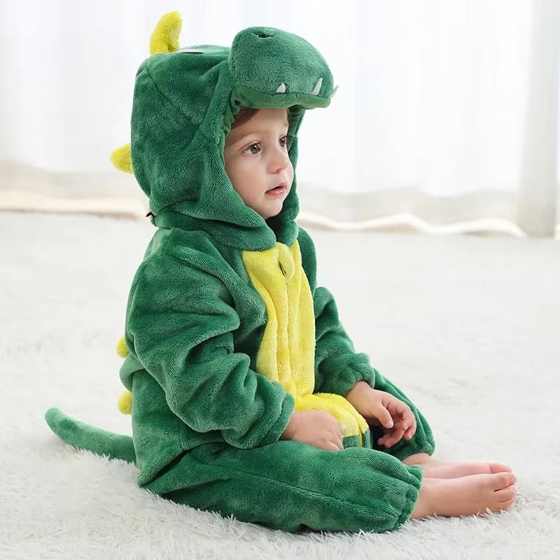 Baby Rompers Winter Kigurumi Lion Costume for Girls Boys Toddler Animal Jumpsuit Infant Clothes Pyjamas Kids Overalls Ropa Bebes