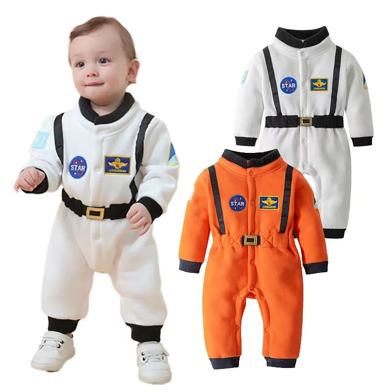 Astronaut Costume Space Suit Rompers for Baby Boys Toddler Infant Halloween Christmas Birthday Party Cosplay Fancy Dress