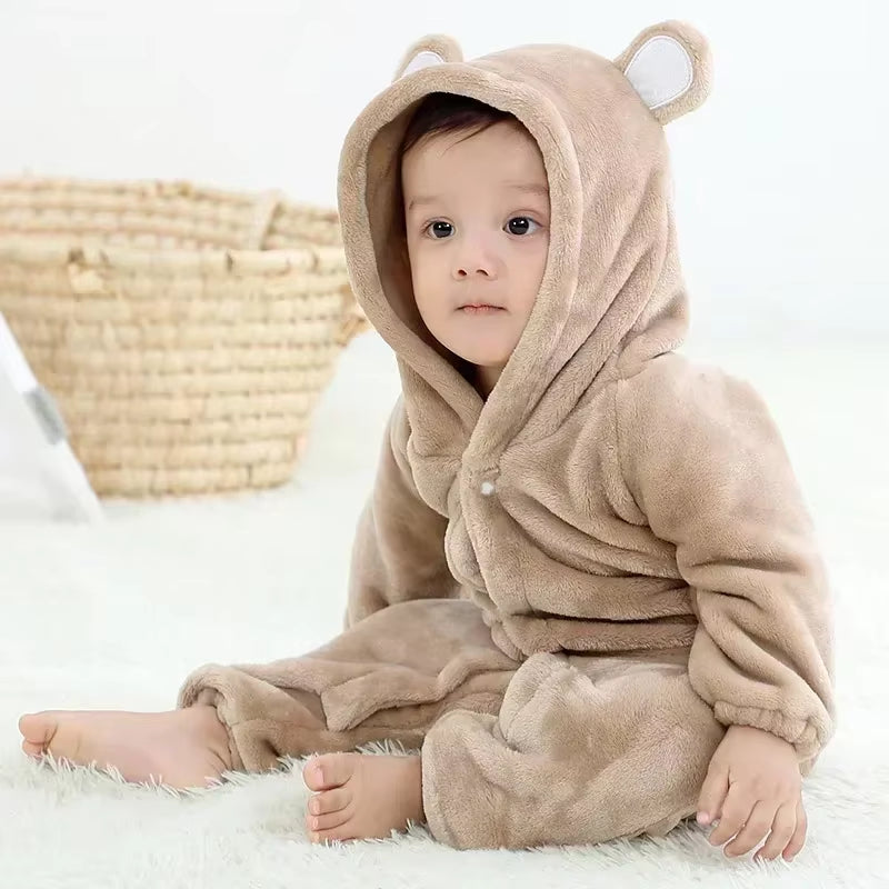 Baby Rompers Winter Kigurumi Lion Costume for Girls Boys Toddler Animal Jumpsuit Infant Clothes Pyjamas Kids Overalls Ropa Bebes