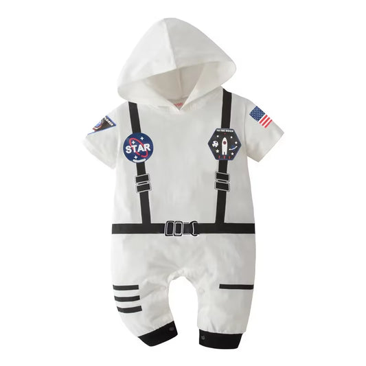 Astronaut Costume Space Suit Rompers for Baby Boys Toddler Infant Halloween Christmas Birthday Party Cosplay Fancy Dress