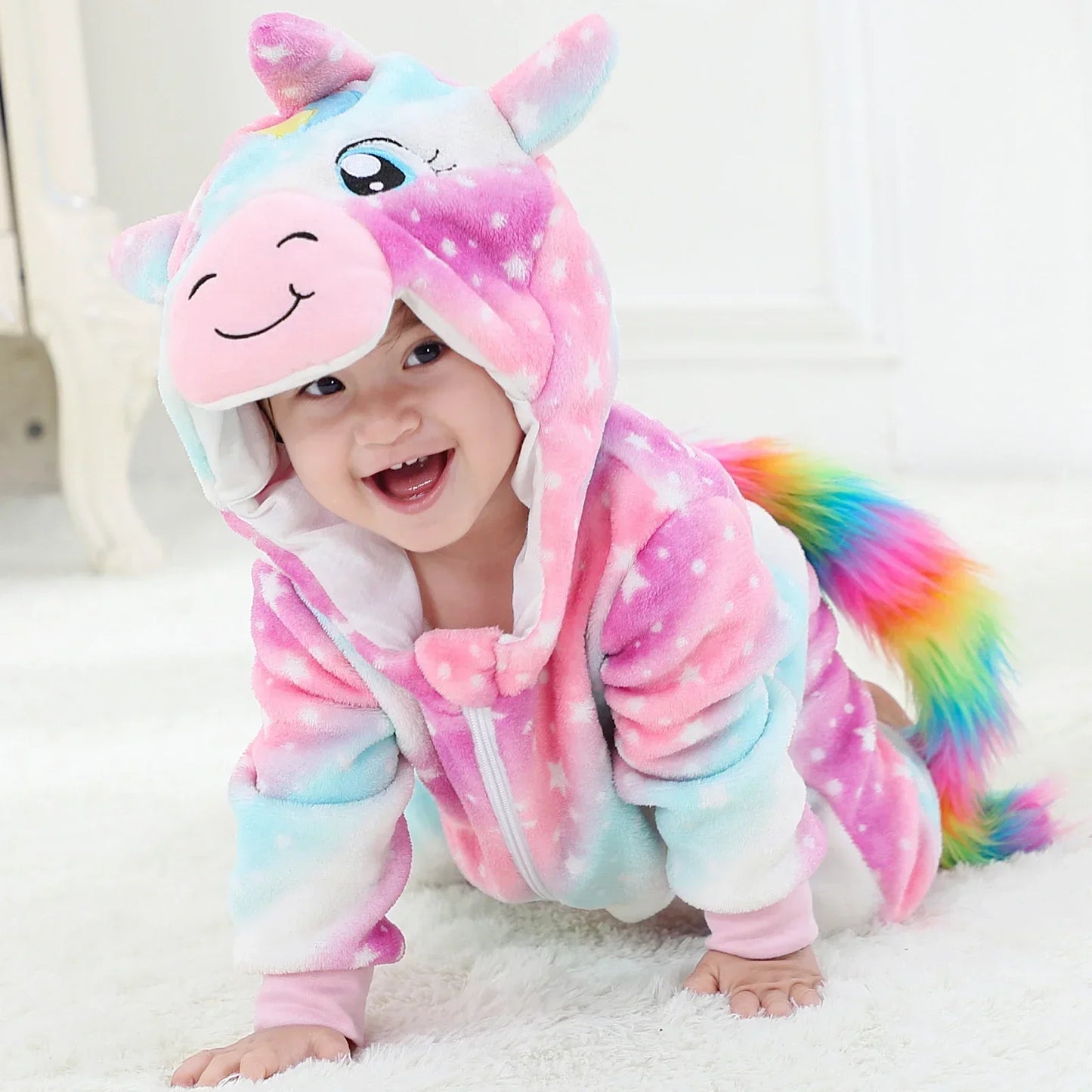 Baby Rompers Winter Kigurumi Lion Costume for Girls Boys Toddler Animal Jumpsuit Infant Clothes Pyjamas Kids Overalls Ropa Bebes