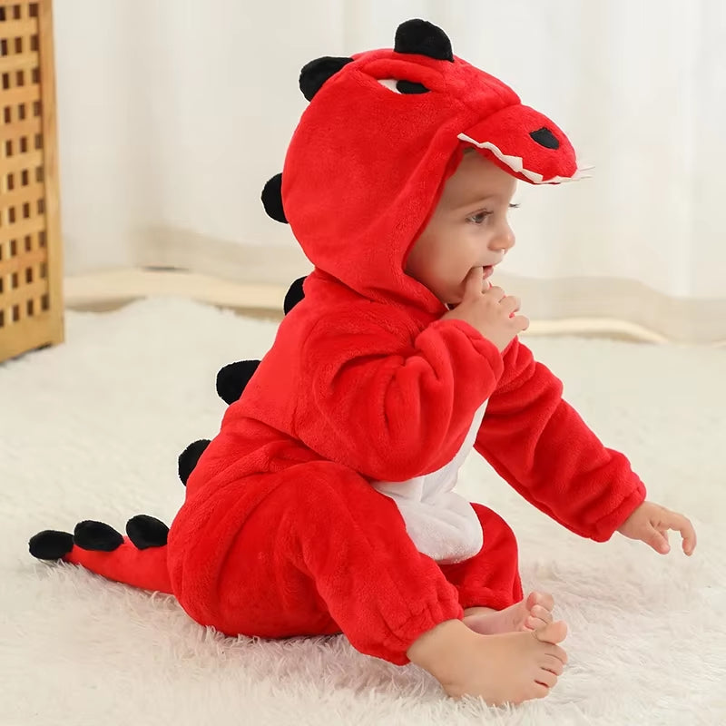 Baby Rompers Winter Kigurumi Lion Costume for Girls Boys Toddler Animal Jumpsuit Infant Clothes Pyjamas Kids Overalls Ropa Bebes