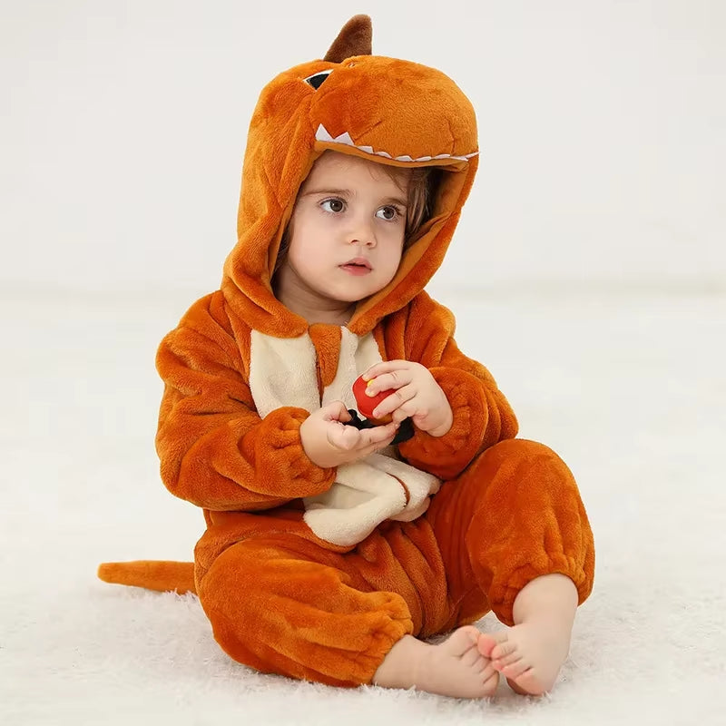 Baby Rompers Winter Kigurumi Lion Costume for Girls Boys Toddler Animal Jumpsuit Infant Clothes Pyjamas Kids Overalls Ropa Bebes