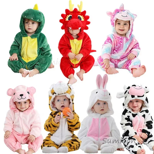 Baby Rompers Winter Kigurumi Lion Costume for Girls Boys Toddler Animal Jumpsuit Infant Clothes Pyjamas Kids Overalls Ropa Bebes