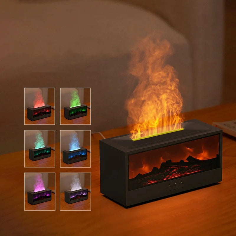 FlameGlow Aromatherapy Humidifier — 3-in-1 Fireplace-Inspired Essential Oil Diffuser