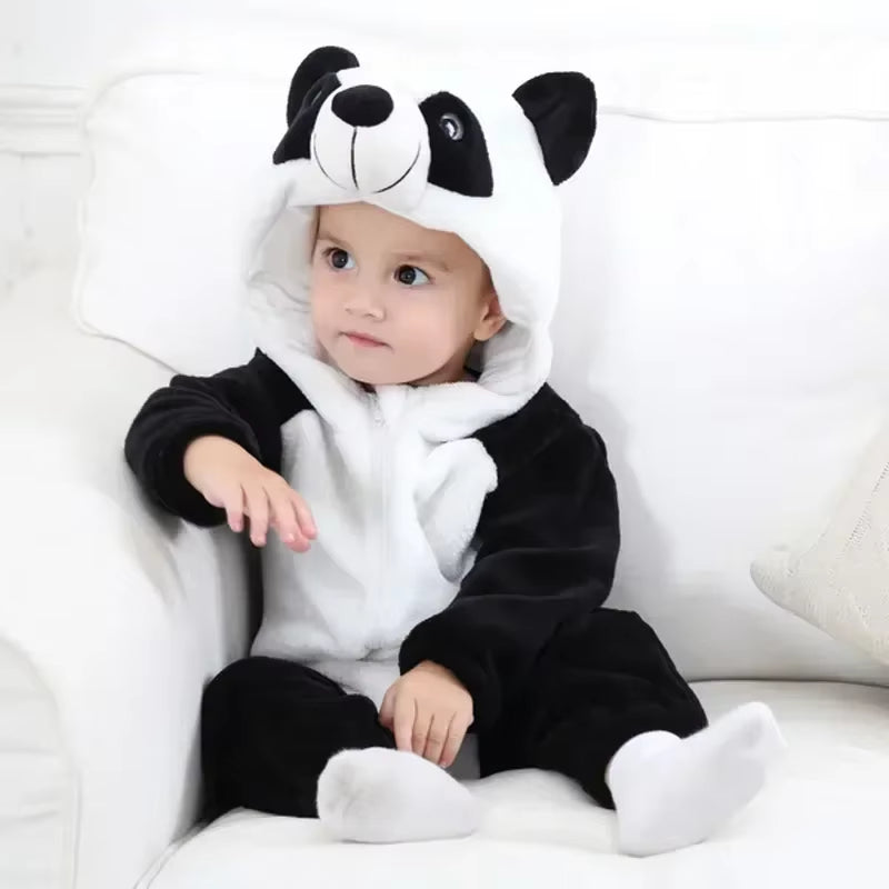 Baby Rompers Winter Kigurumi Lion Costume for Girls Boys Toddler Animal Jumpsuit Infant Clothes Pyjamas Kids Overalls Ropa Bebes