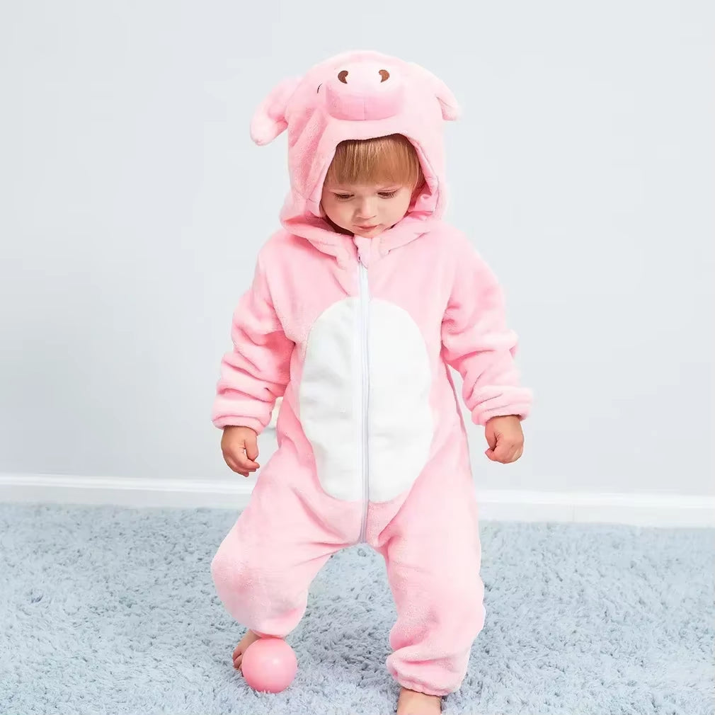 Baby Rompers Winter Kigurumi Lion Costume for Girls Boys Toddler Animal Jumpsuit Infant Clothes Pyjamas Kids Overalls Ropa Bebes