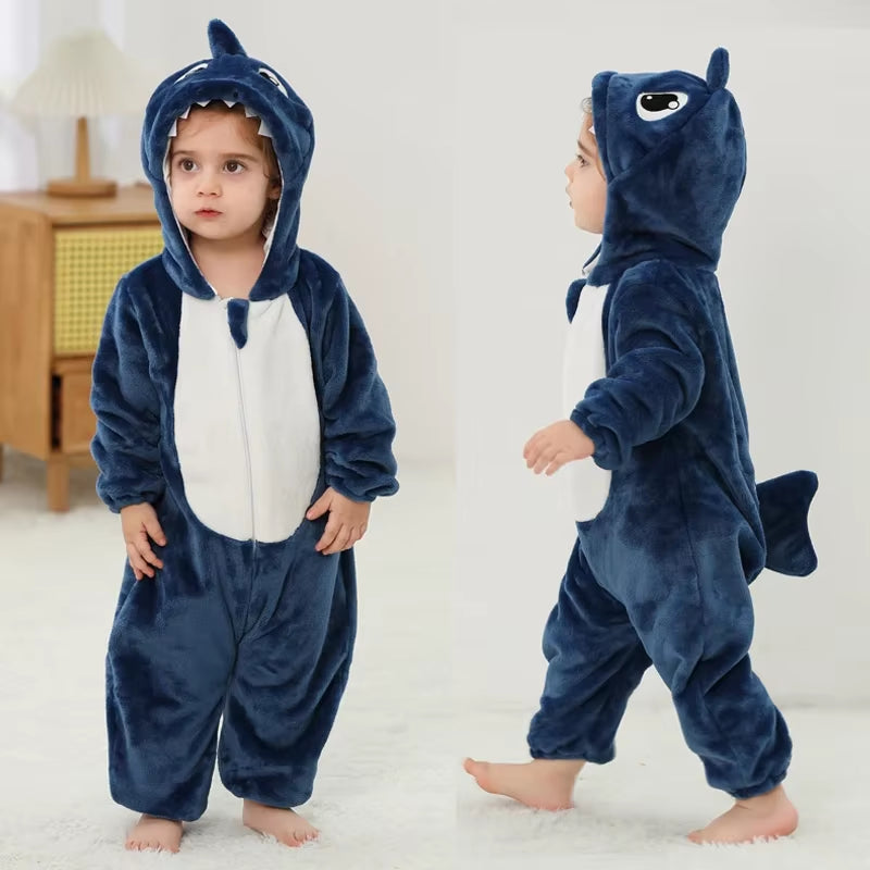 Baby Rompers Winter Kigurumi Lion Costume for Girls Boys Toddler Animal Jumpsuit Infant Clothes Pyjamas Kids Overalls Ropa Bebes