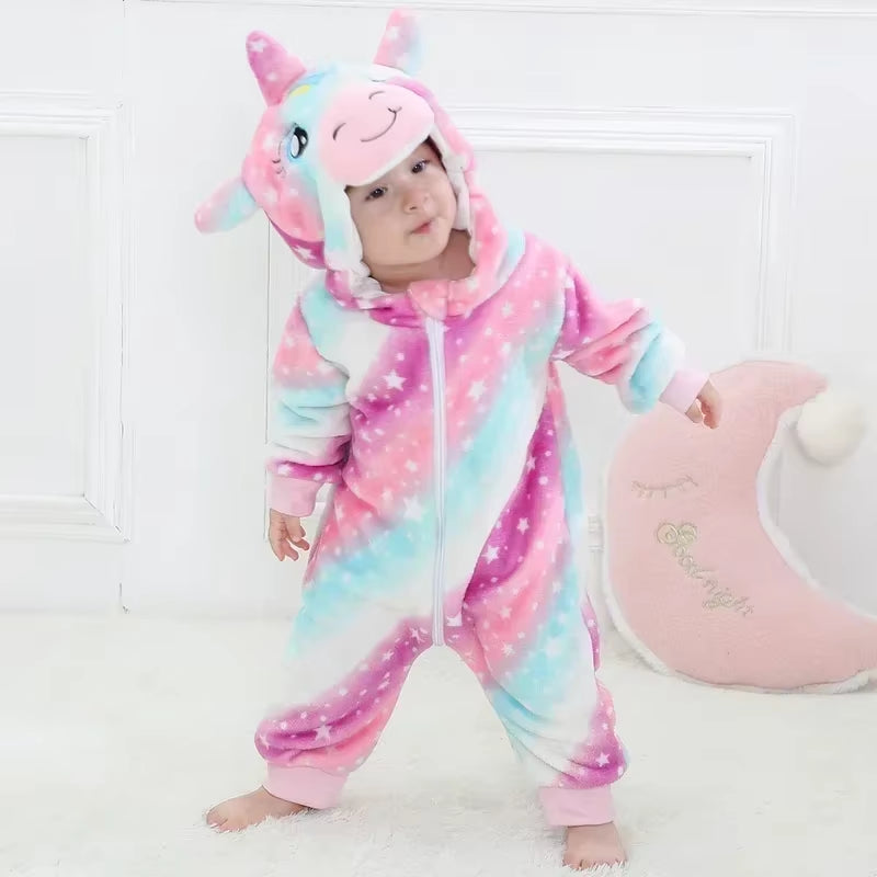 Baby Rompers Winter Kigurumi Lion Costume for Girls Boys Toddler Animal Jumpsuit Infant Clothes Pyjamas Kids Overalls Ropa Bebes